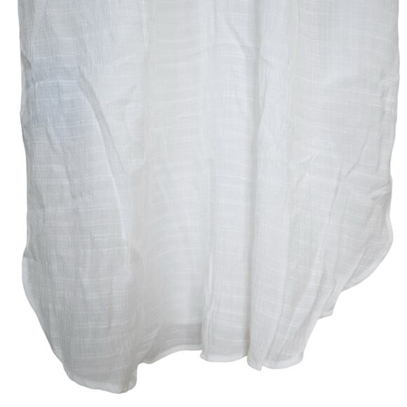 Cupshe Womens L White V-Neck & Curved Hem Button Up Cover-Up NEW - Picture 7 of 13